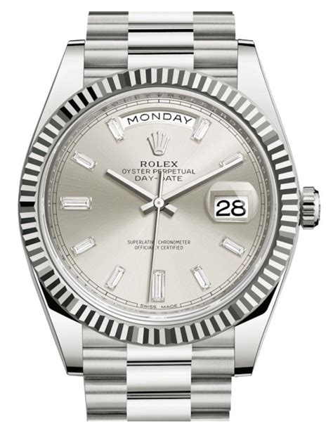 rolex day date silber